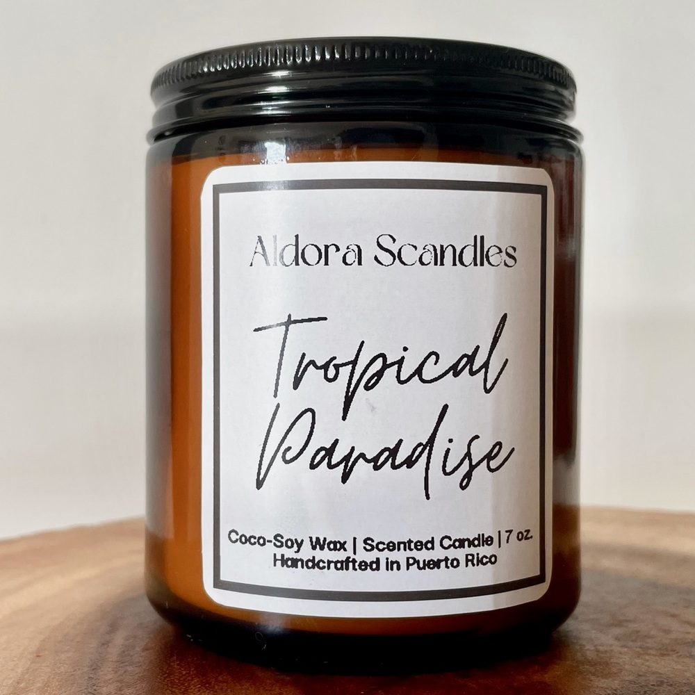 Tropical Paradise Scented Candle| Handpoured | Handcrafted|Coconut-Soy Wax Blend